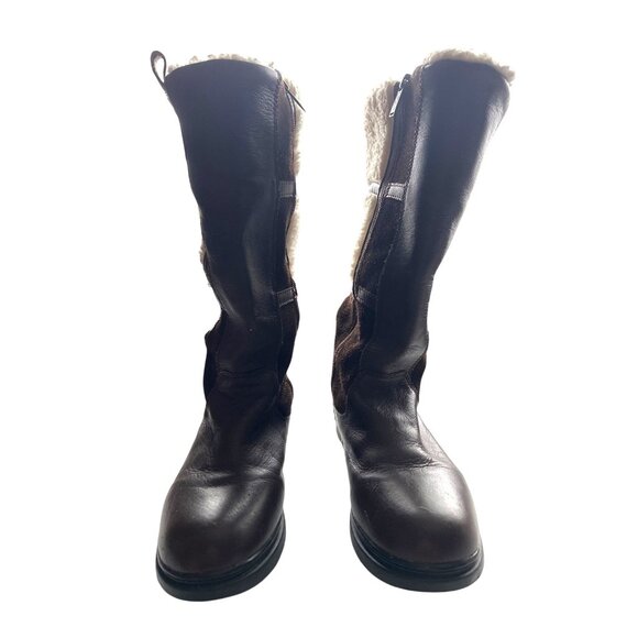 Pajar Canada Après-Ski Boots Brown Leather Suede Faux-Fur Lining Side Zip 9 - Picture 5 of 11